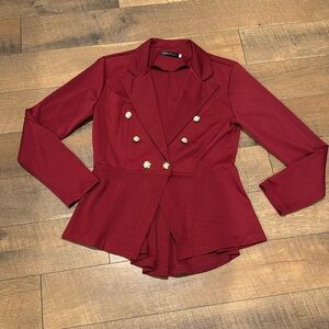 Red Blazer with Gold Buttons